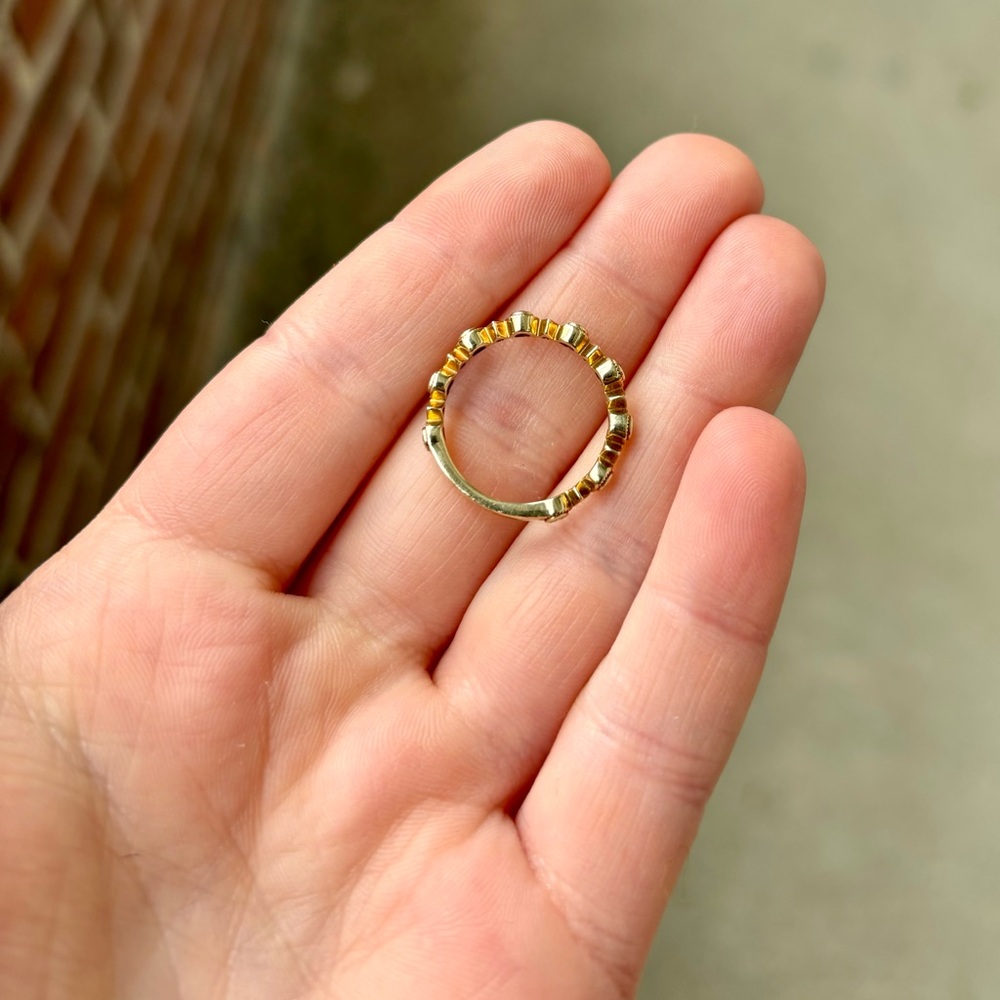 10k Gold Diamond Bezel Set Band - Picture 4 of 9